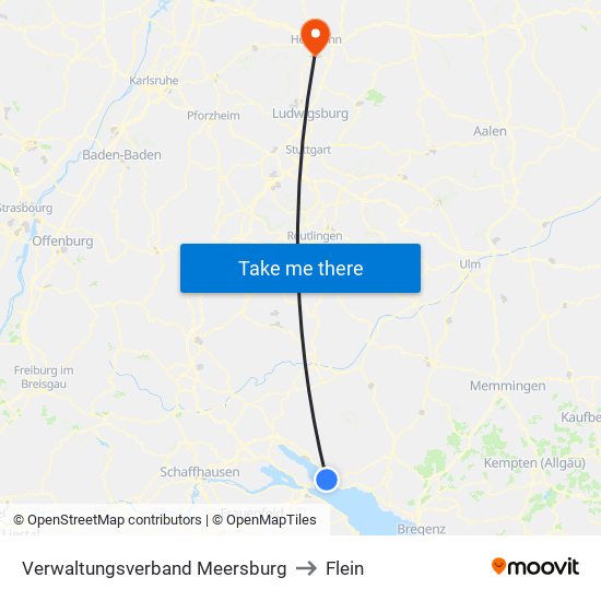 Verwaltungsverband Meersburg to Flein map