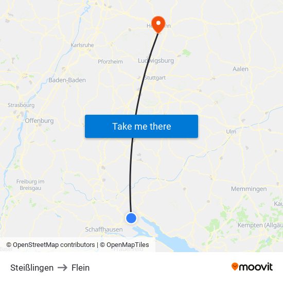 Steißlingen to Flein map