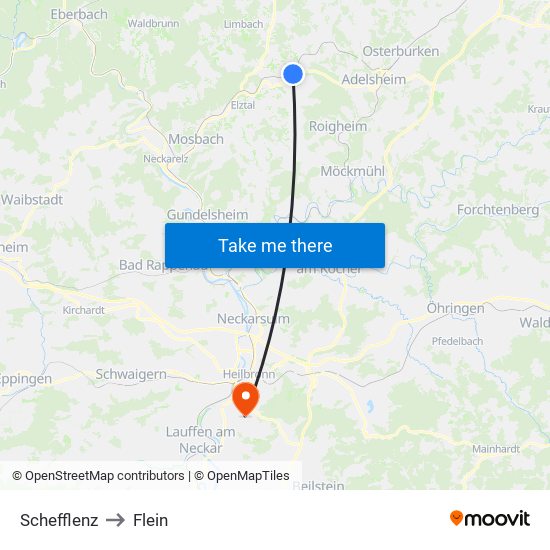 Schefflenz to Flein map