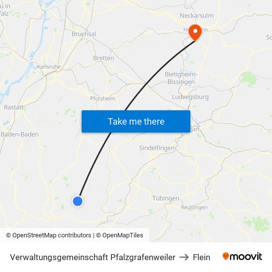 Verwaltungsgemeinschaft Pfalzgrafenweiler to Flein map