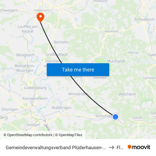 Gemeindeverwaltungsverband Plüderhausen-Urbach to Flein map