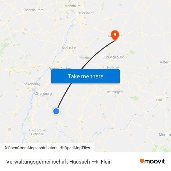 Verwaltungsgemeinschaft Hausach to Flein map