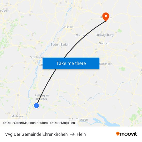 Vvg Der Gemeinde Ehrenkirchen to Flein map