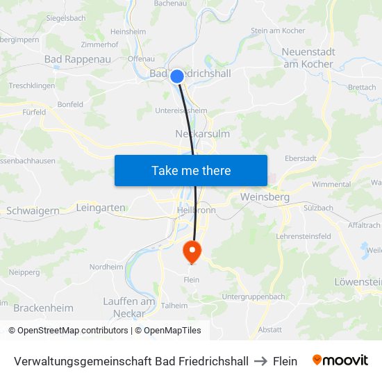 Verwaltungsgemeinschaft Bad Friedrichshall to Flein map