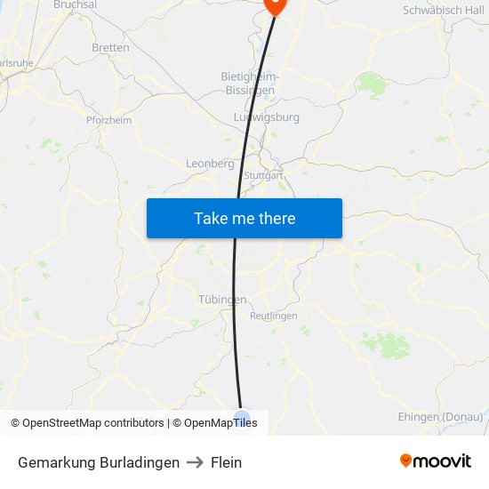 Gemarkung Burladingen to Flein map