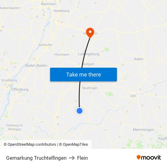 Gemarkung Truchtelfingen to Flein map