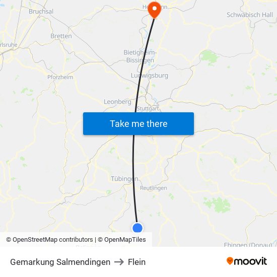 Gemarkung Salmendingen to Flein map