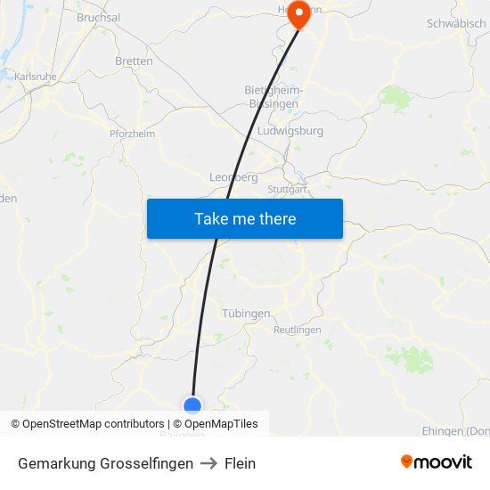 Gemarkung Grosselfingen to Flein map