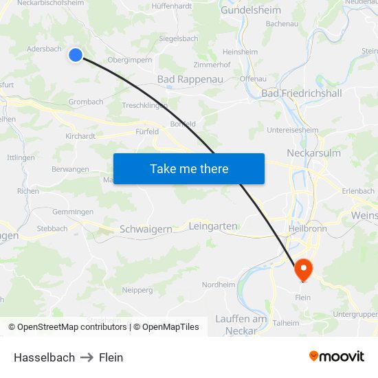 Hasselbach to Flein map