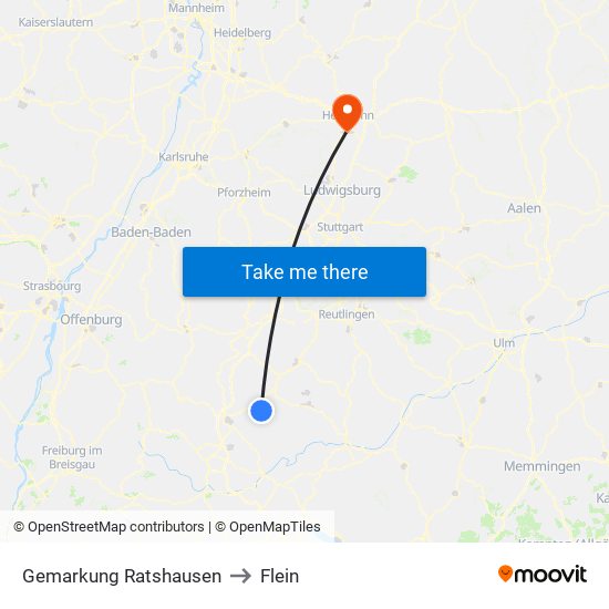 Gemarkung Ratshausen to Flein map