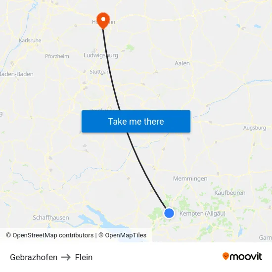 Gebrazhofen to Flein map