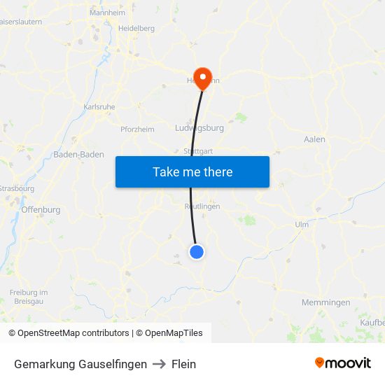 Gemarkung Gauselfingen to Flein map