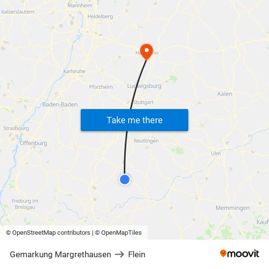 Gemarkung Margrethausen to Flein map