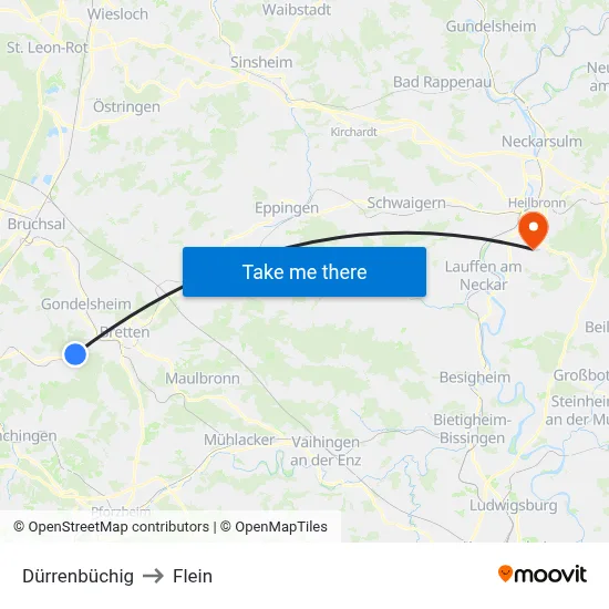 Dürrenbüchig to Flein map