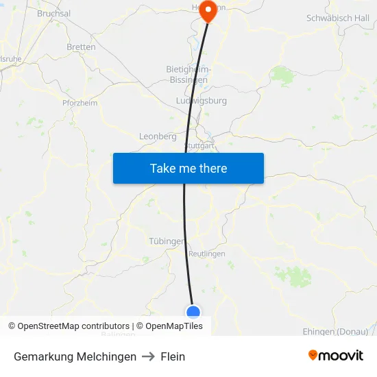 Gemarkung Melchingen to Flein map