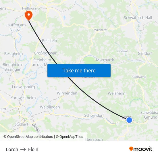 Lorch to Flein map