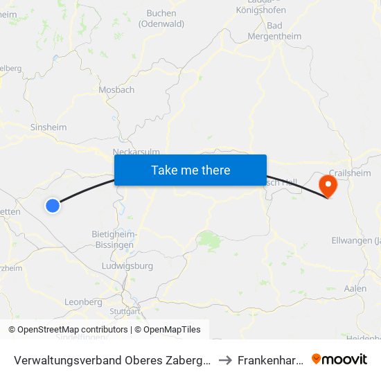 Verwaltungsverband Oberes Zabergäu to Frankenhardt map