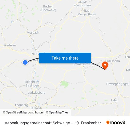 Verwaltungsgemeinschaft Schwaigern to Frankenhardt map