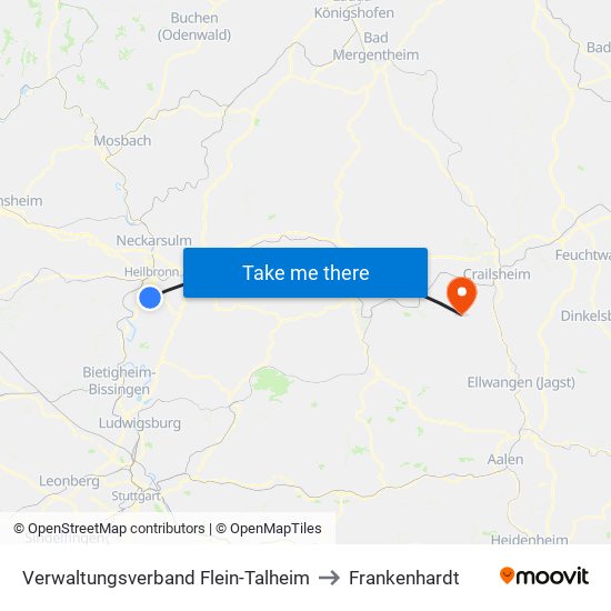 Verwaltungsverband Flein-Talheim to Frankenhardt map