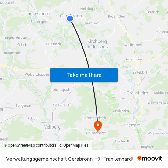 Verwaltungsgemeinschaft Gerabronn to Frankenhardt map