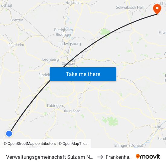 Verwaltungsgemeinschaft Sulz am Neckar to Frankenhardt map