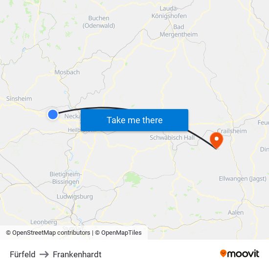 Fürfeld to Frankenhardt map