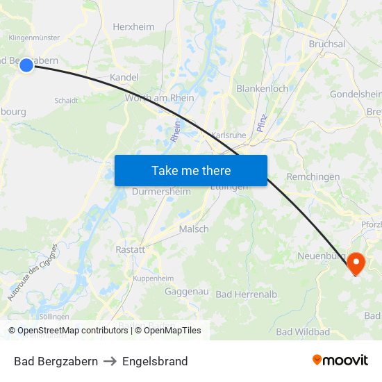 Bad Bergzabern to Engelsbrand map