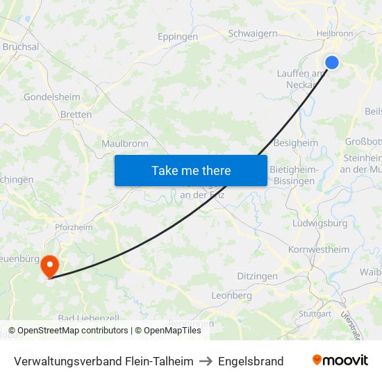 Verwaltungsverband Flein-Talheim to Engelsbrand map