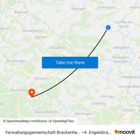 Verwaltungsgemeinschaft Brackenheim to Engelsbrand map