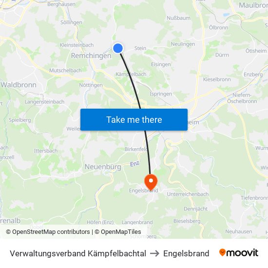 Verwaltungsverband Kämpfelbachtal to Engelsbrand map