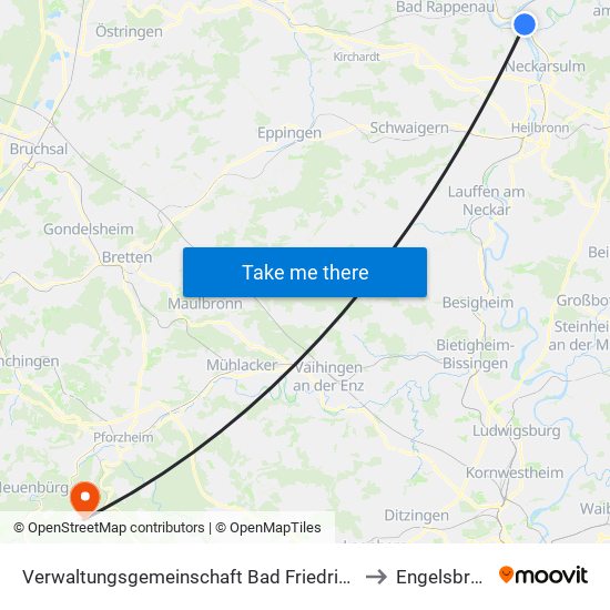 Verwaltungsgemeinschaft Bad Friedrichshall to Engelsbrand map
