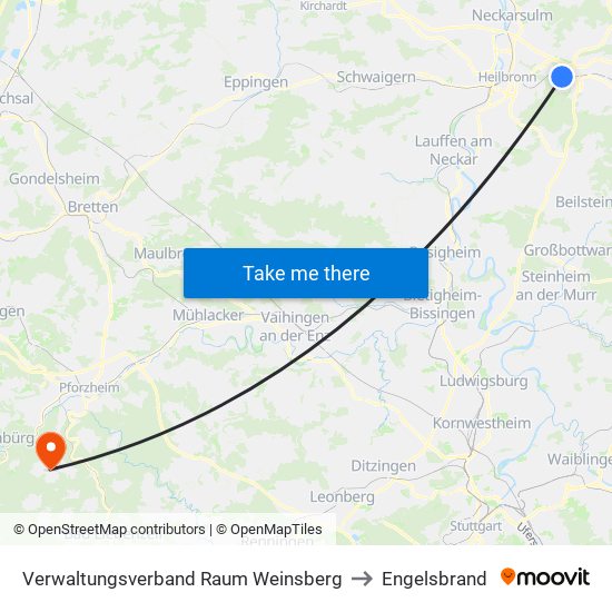 Verwaltungsverband Raum Weinsberg to Engelsbrand map