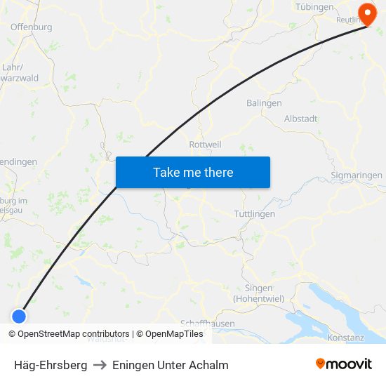 Häg-Ehrsberg to Eningen Unter Achalm map