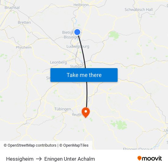 Hessigheim to Eningen Unter Achalm map