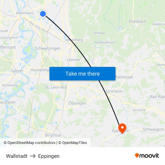 Wallstadt to Eppingen map