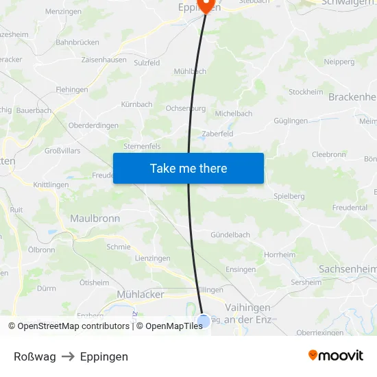 Roßwag to Eppingen map