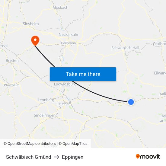 Schwäbisch Gmünd to Eppingen map