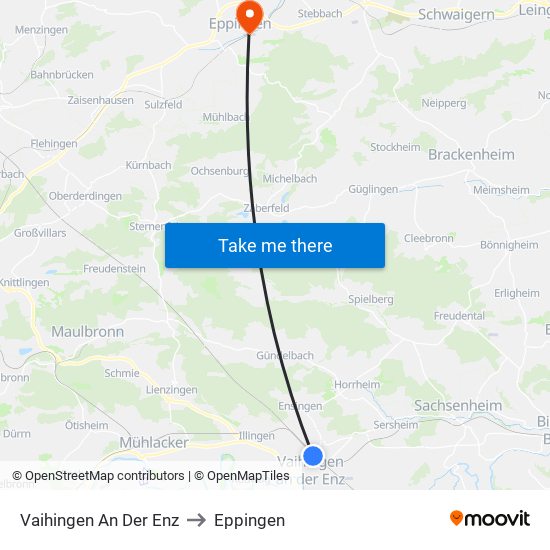 Vaihingen An Der Enz to Eppingen map