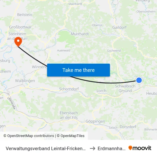 Verwaltungsverband Leintal-Frickenhofer Höhe to Erdmannhausen map