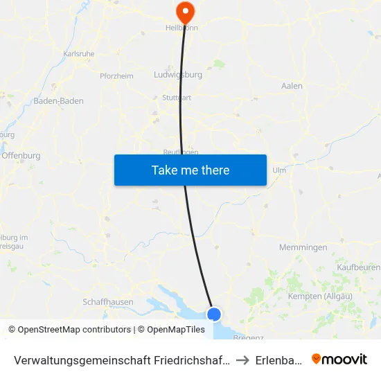 Verwaltungsgemeinschaft Friedrichshafen to Erlenbach map