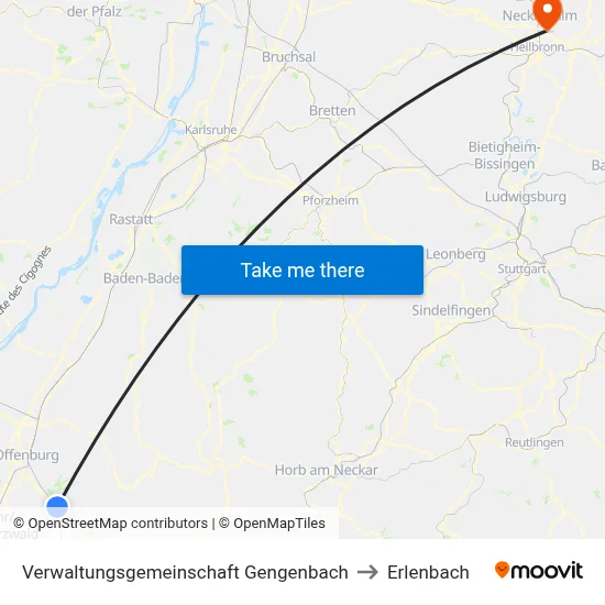 Verwaltungsgemeinschaft Gengenbach to Erlenbach map