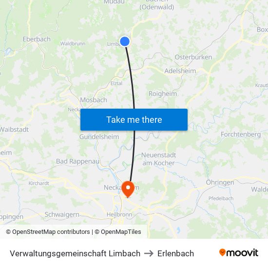 Verwaltungsgemeinschaft Limbach to Erlenbach map