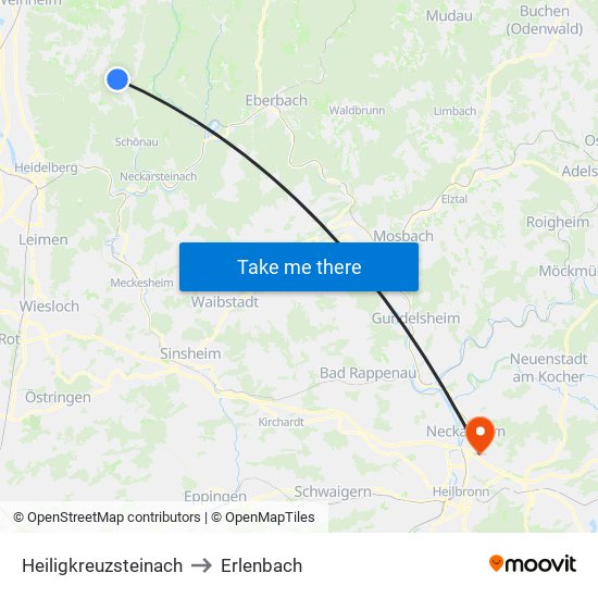 Heiligkreuzsteinach to Erlenbach map