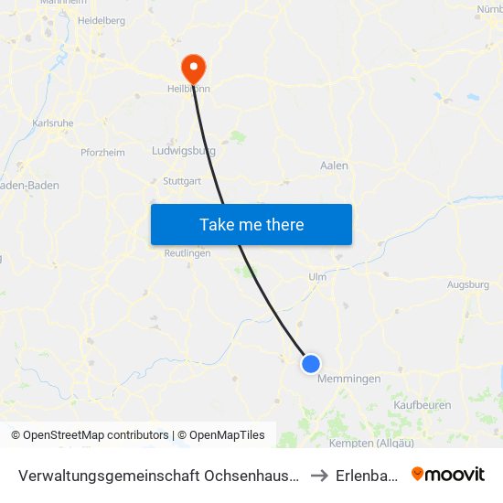 Verwaltungsgemeinschaft Ochsenhausen to Erlenbach map