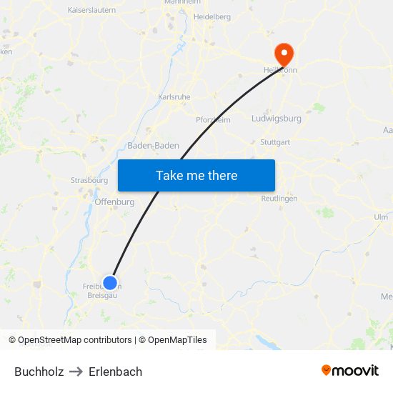 Buchholz to Erlenbach map