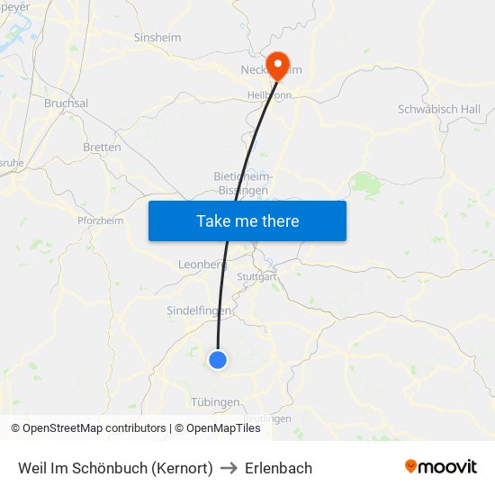 Weil Im Schönbuch (Kernort) to Erlenbach map