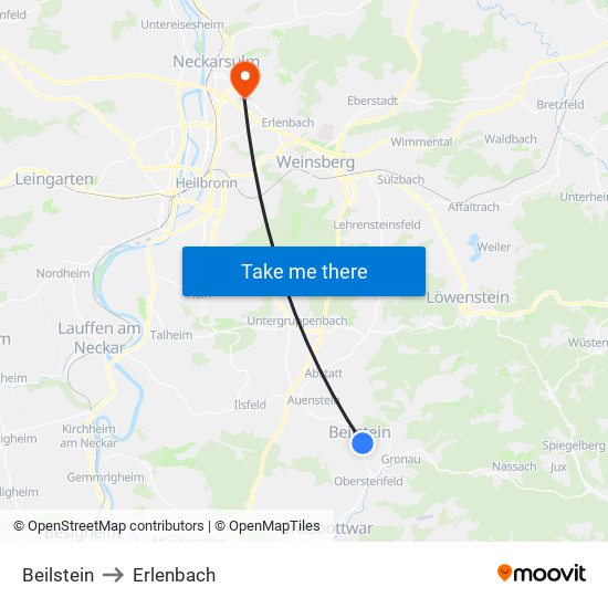 Beilstein to Erlenbach map
