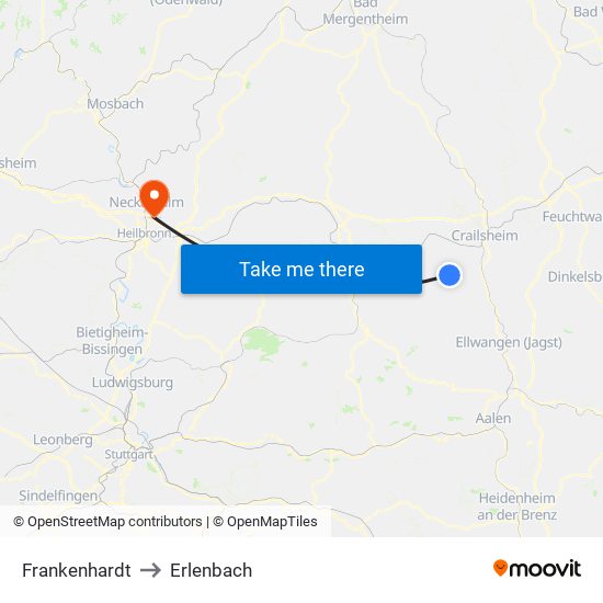 Frankenhardt to Erlenbach map