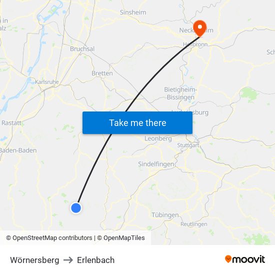 Wörnersberg to Erlenbach map