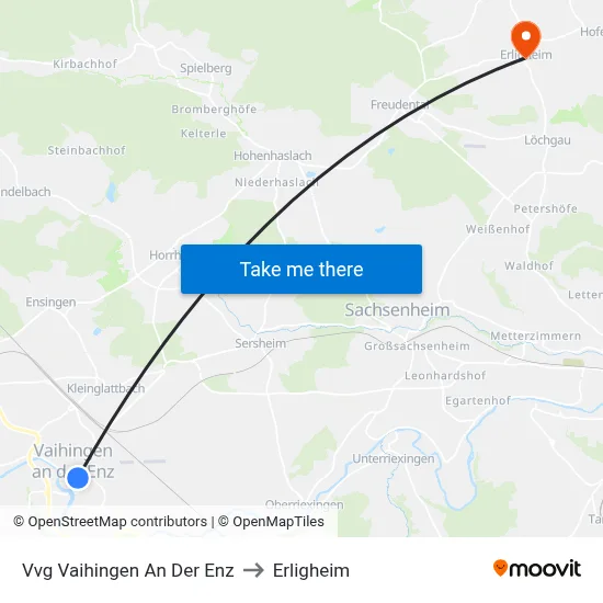 Vvg Vaihingen An Der Enz to Erligheim map